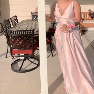 Blush pink prom dress